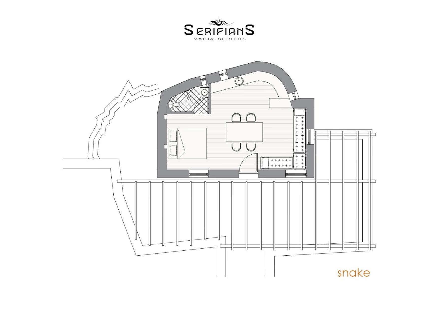 Snake House 180 Sea View - Serifians Residences Vayiá Екстериор снимка